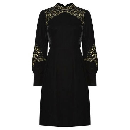 Joe Browns Black Luna Embroidered Velvet Dress 5 Joe Browns Black Luna Embroidered Velvet Dress - Image 5